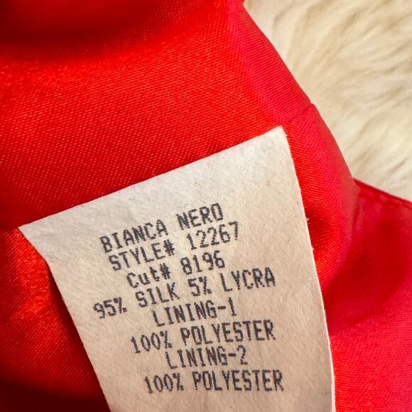 Maria Bianca Nero Red Cowl Neck Tiered Sheath Dress Small NWOT - Picture 6 of 10